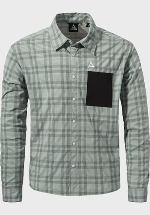 Sch&ouml;ffel Outdoorhemd SCH&Ouml;FFEL Bike Shirt Style Jalpuh MNS, Herren, Gr. 48, Normalgr&ouml;ssen, grau (9205, grau), Oberstoff: 81% Polyester 14% Nylon 5% Elasthan, V-