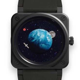 Bell & Ross Br 03 Automatic Blue Dial Mens Watch BR03A-EMM-CE/SRB