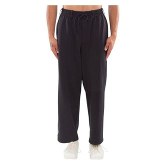 Yohji Yamamoto Broeken, Heren, Zwart, XL, Zwarte losse trackpants met 3 strepen