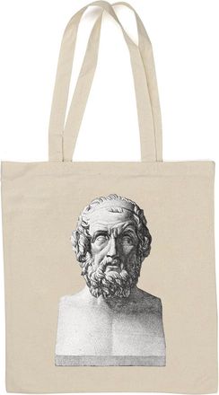 Generic Homer Iliad Odyssey Trojan War Poet Homero Natural Cotton Tote Bag White