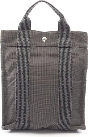 Herm&egrave;s Gray Nylon Canvas Backpack (Pre-Owned)