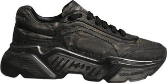 Dolce & Gabbana Daymaster Lage Sneakers - Dames - Sneakers - Zwart - 38 1/2 EU - Leer - Schoenen