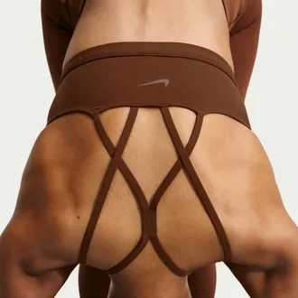 Nike Womens Zenvy Strappy Light-Support Padded Sports Bra in Brown | IB9847-259