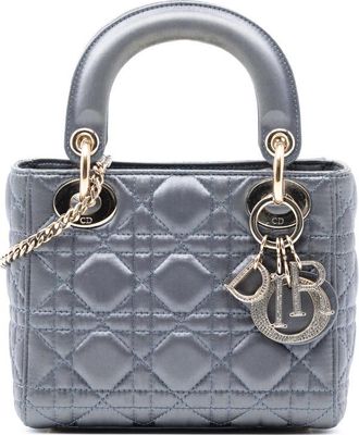Dior Pre-owned Dior Mini Satin Cannage Swarovski Crystal Lady Dior 11-MA-0169