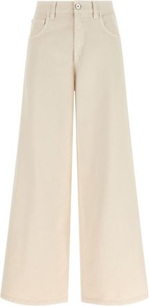 Brunello Cucinelli Beige Relaxed Mid Rise Jeans