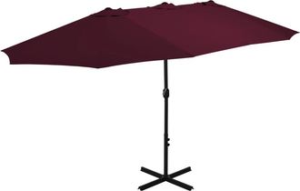 vidaXL Sombrilla De Jard&iacute;n Palo De Aluminio Rojo Burdeos 460x270 Cm Vidaxl