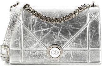 Dior Diorama Clasp Flap Bag Crinkled Lambskin Small shoulder bag - Zilver