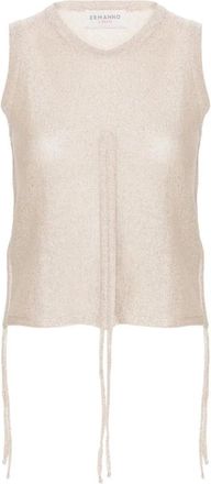 Ermanno Scervino Neutrale Mouwloze Top - Dames - Tops zonder mouwen - Beige - 2XS - Tops