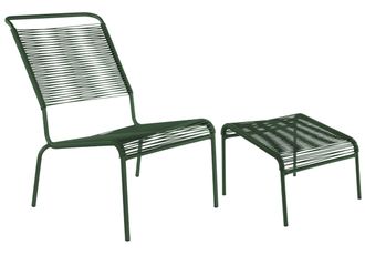 Schubiger M&ouml;bel Spaghetti-Lounger-Hochlehner + Hocker S&auml;ntis