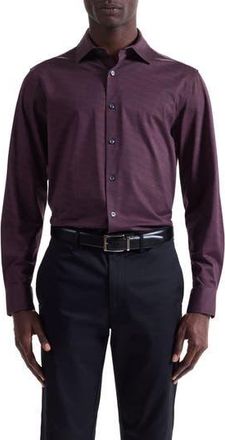 Bugatchi James OoohCotton Herringbone Button-Up Shirt in Burgundy at Nordstrom Rack, Size Xx-Large