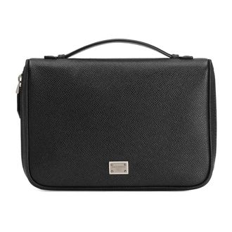 Dolce & Gabbana Handbags, male, Black, Size: ONE SIZE Sicily Alpine Calfskin Necessaire