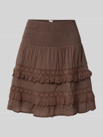 Mbym mbyM Glockenrock mit H&auml;kelspitze Modell Viljana in Mittelbraun, Gr&ouml;&szlig;e XL