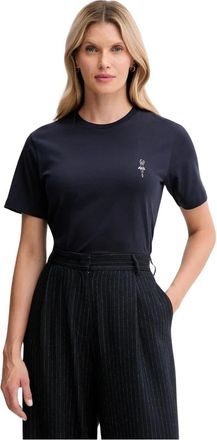 Bally Logo-print T-shirt met korte mouwen - Dames - T-shirts - Blauw - XL - Katoen - Tops