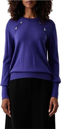 Patrizia Pepe Maglia lana dettagli decorativi - - Knitwear - Donna - Viola - S