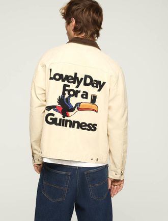 Lucky Brand Mens Guinness Canvas Work Jacket