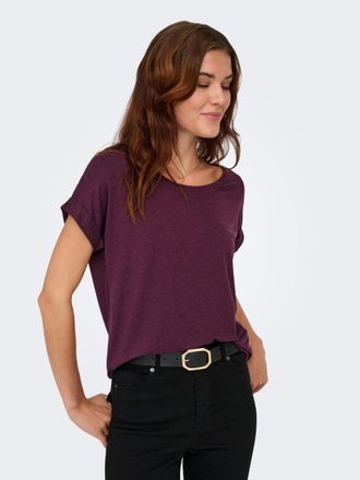 Only ONLMOSTER - Kurzarmshirt mit Aufschlag und klassischem Look unifarben, casual, regular fit, Viskosemischung, Rundhals