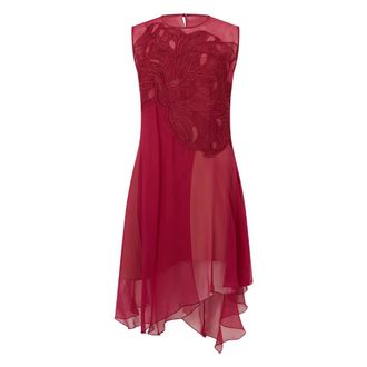 Alberta Ferretti Kleedjes, Dames, Rood, M, Polyester, Elegante rode jurk zonder mouwen