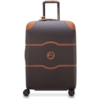 DELSEY Paris Chatelet Air 2.0 Checked-Medium 24 Inch Hardside Luggage with Spinner Wheels in Chocolate Brown at Nordstrom