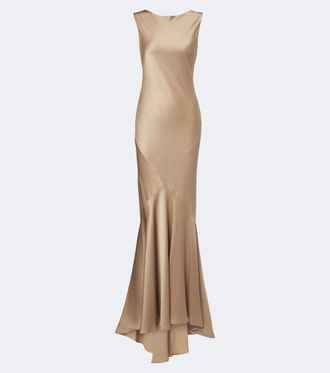 Max Mara Open-back satin maxi dress