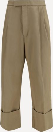 Thom Browne Cotton gabardine Pants with double pleats Male 1