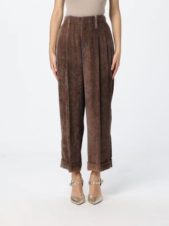 Brunello Cucinelli Pantaloni cropped a gamba larga in velluto a coste di cashmere