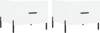 vidaXL Coffee Tables 2 pcs White 50x50x40 cm Engineered Wood Vidaxl