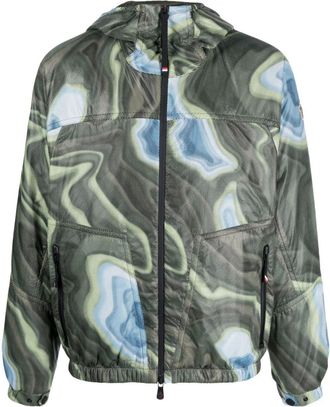 Moncler Day Namic abstract-print bomber jacket - men - Polyester/Polyester/Polyamide - 4 - Green