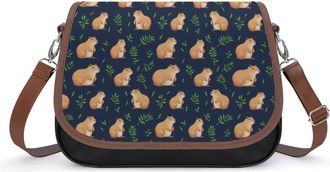 Generic Capybaras Leaf Guinea Pigs Crossbody Bags for Women Shoulder Messenger Bag Purse Handbags