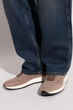 Tod's Leather Sports Shoes, Mens, Beige