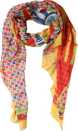 Dolce & Gabbana Multicolor Silk Carretto Print Stole Womens Scarf