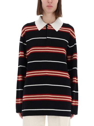 Guest In Residence Striped Rugby Polo Shirt