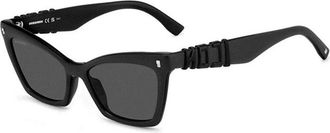 Dsquared2 Zwarte zonnebril voor vrouwen Stijlvol - Dames - Zonnebrillen - Zwart - 55 MM - Accessoires