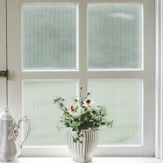 No Brand L&aacute;mina Para Ventanas - L&aacute;mina De Privacidad Para Ventanas De Vidrio Corrugado De 15,7 X 78,7 Pulgadas - Vinilo Mate, Calcoman&iacute;as Decorativas 3d, Sin A