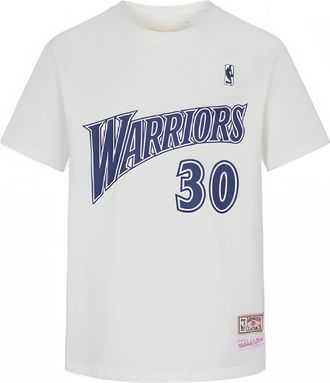 Mitchell & Ness x NBA Golden State Warriors Name Number T-shirt Stephen Curry 30 MNJYSST230133-WHITE