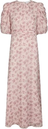 Neo Noir Kikka Chiffon Flower Dress - Dames - Maxi kleedjes - Roze - S - Chiffon - Kleedjes