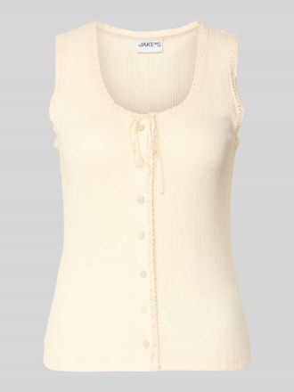 Jake*s Casual Tr&auml;gertop mit Rundhalsausschnitt und Knopfleiste in Beige, Gr&ouml;&szlig;e XXL