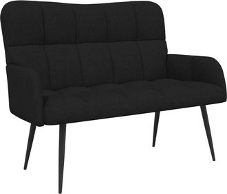 vidaXL Sof&aacute; De 2 Plazas Negro 115 X 61 X 87 Cm Tela Vidaxl