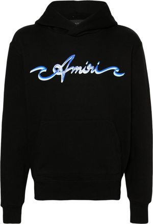 Amiri logo-print cotton hoodie - men - Cotton - M - Black