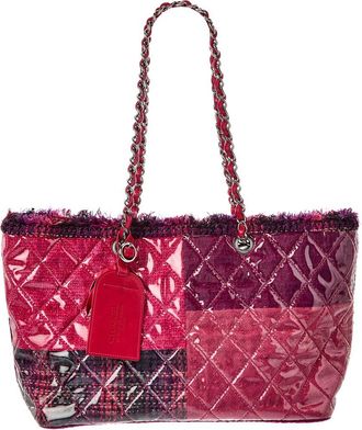 Chanel Pink/Purple Patent Leather Cc Tote (Authentic Pre-Loved)