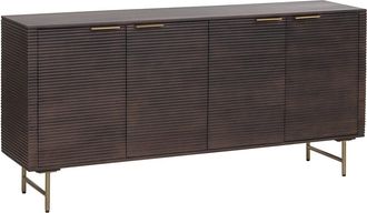 Vente-Unique Credenza 4 Ante In Legno Di Mango E Metallo Dorato Naturale Scuro - Sordana Di Maison C&eacute;phy