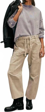 Free People Moxie Low Slung Pull On Barrel Pants In Jetty