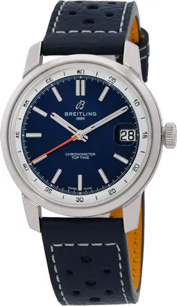 Breitling Pre-owned Breitling Top Time Hand Wind Chronometer Blue Dial Mens Watch AB3113A71C1X1