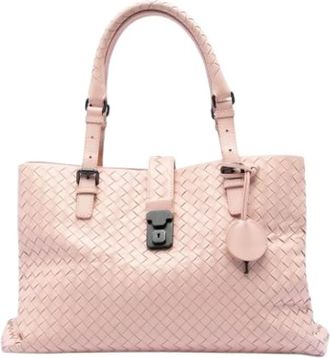 Bottega Veneta Pre-owned Tote Bags, female, Pink, Size: ONE SIZE Pre-owned Medium Roma Tote