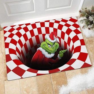OEM Alfombra De Entrada Navide&ntilde;a, Alfombra Decorativa Antideslizante Para Las Fiestas, Alfombra De Terciopelo Con Efecto 3d, Roja, 50 X 80 Cm