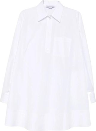 Stella McCartney A-lijn Overhemdjurk - Dames - Shirt Kleedjes - Wit - S - Katoen - Kleedjes