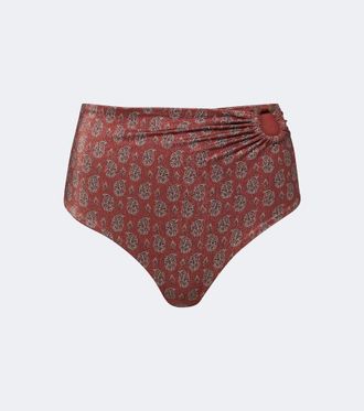Johanna Ortiz Gathered printed bikini bottom