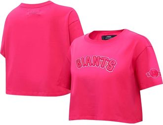Pro Standard Womens Pro Standard Pink San Francisco Giants Triple Pink Boxy Cropped T-Shirt at Nordstrom, Size Xx-Large