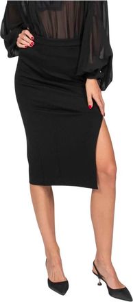 Pinko Pinko, Dames, Rokken, Zwart, Maat: XS Leer