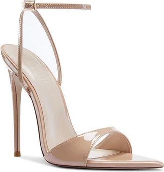 Femme LA GG Ankle Strap Pointed Toe Sandal in Beige Patent at Nordstrom, Size 10Us