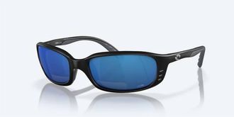 Costa Mens Brine Reader Rectangular Polarized Sunglasses In Matte Black/blue Mirror